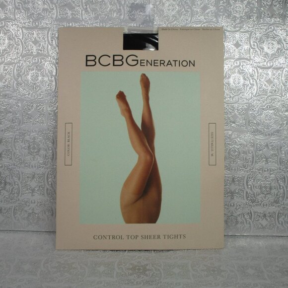 BCBGeneration Black Control top Sheer Tights NIB Size Medium - Picture 2 of 8